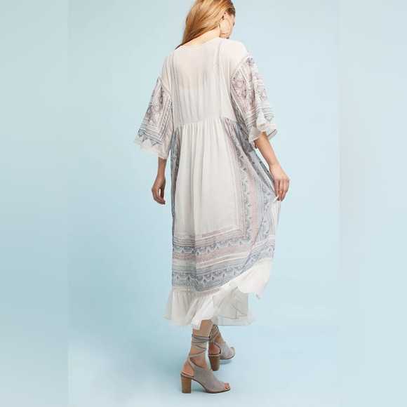 Anthropologie Meave Toronto Maxi Dress Bohemian Boho Embroidered  Flowy Gauze Sm - Picture 2 of 10